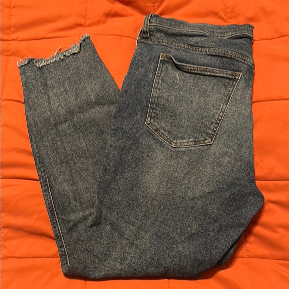 Cropped Gap Jeans with Distressed Hem